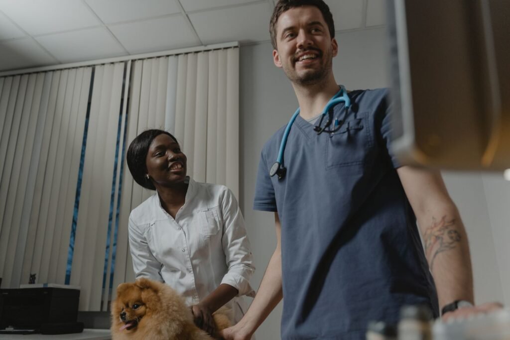 Veterinarian with clipboard, related to what does pet insurance cover